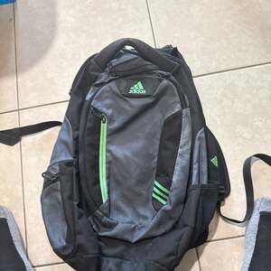 Adidas Prime Backpack, Black and Grey with Lime Green Accents